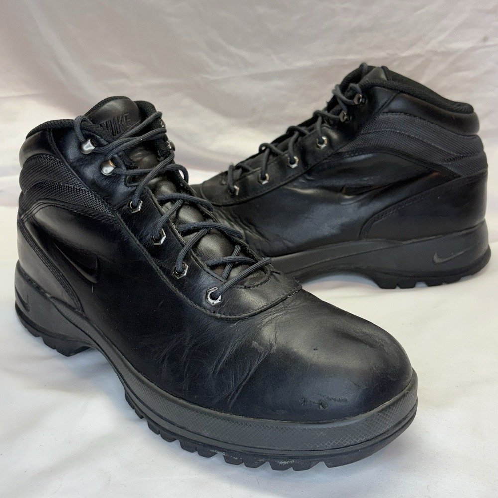 Vintage Nike ACG Mandara Hiking Boots Men's 13 Black Leather Y2K 333667-003